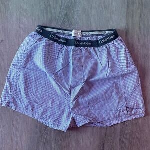 Calvin Klein Men's Blue and White Vintage Boxer Shorts underwear lounge